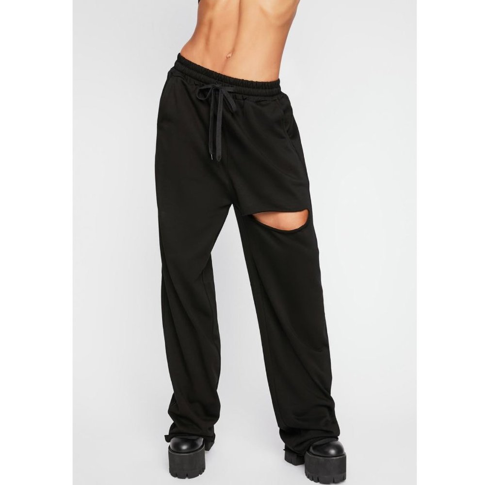 NWT Lioness Madonna Slit Track Pants in Black